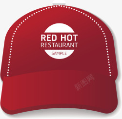 创意运动红色棒球帽图素材