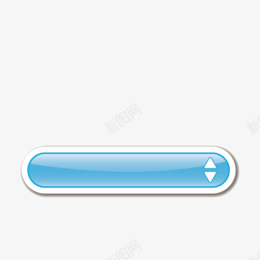 卡通电商蓝色长条按钮图标图标