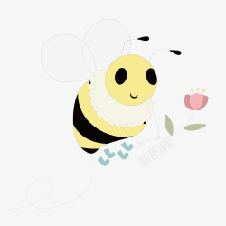 微笑蜜蜂可爱小蜜蜂卡通矢量图高清图片