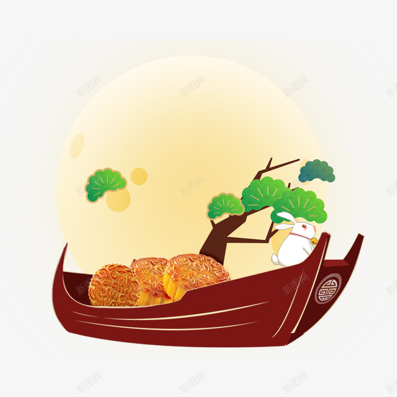 中秋节png免抠素材_88icon https://88icon.com 中秋定制花好月圆 中秋艺术字 创意月亮 小白兔 文字排版 月亮