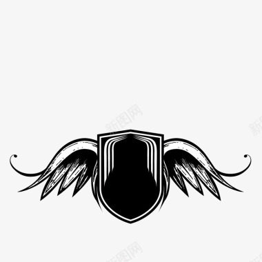 翅膀带翅膀的盾牌图标图标