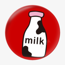 可爱的卡通牛奶瓶标签素材