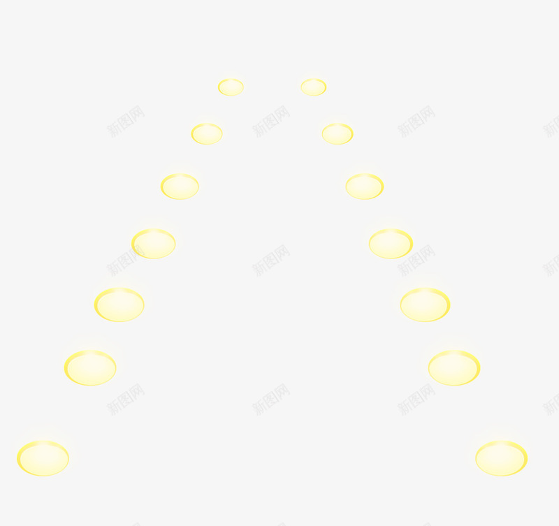 两排聚光灯png免抠素材_88icon https://88icon.com 光线 灯光 聚光灯 黄色的
