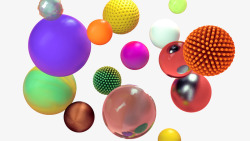 彩色球体漂浮素材