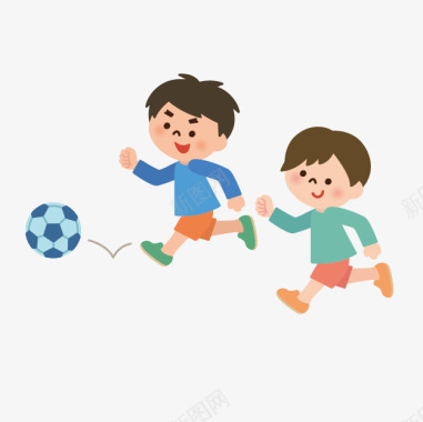 人物手绘人物玩足球的小人图标图标