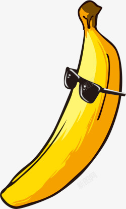 戴眼镜的单只香蕉宝宝素材