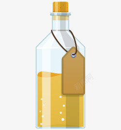 一个黄色玻璃瓶子矢量图素材