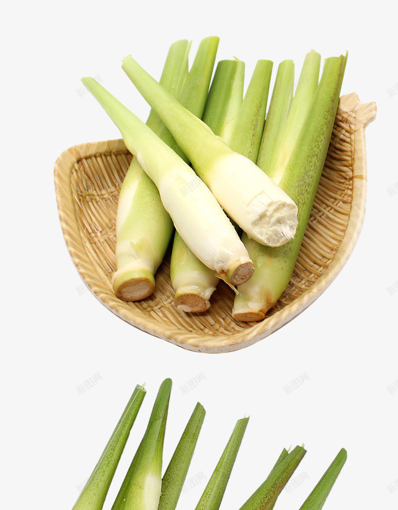 新鲜的茭白实物图png免抠素材_88icon https://88icon.com 实物图 新鲜的 竹筐 美味的 茭白 食材 食物