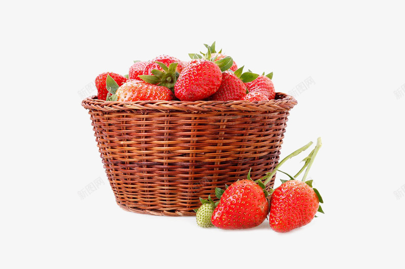 一筐草莓png免抠素材_88icon https://88icon.com 新鲜 有机绿色 草莓