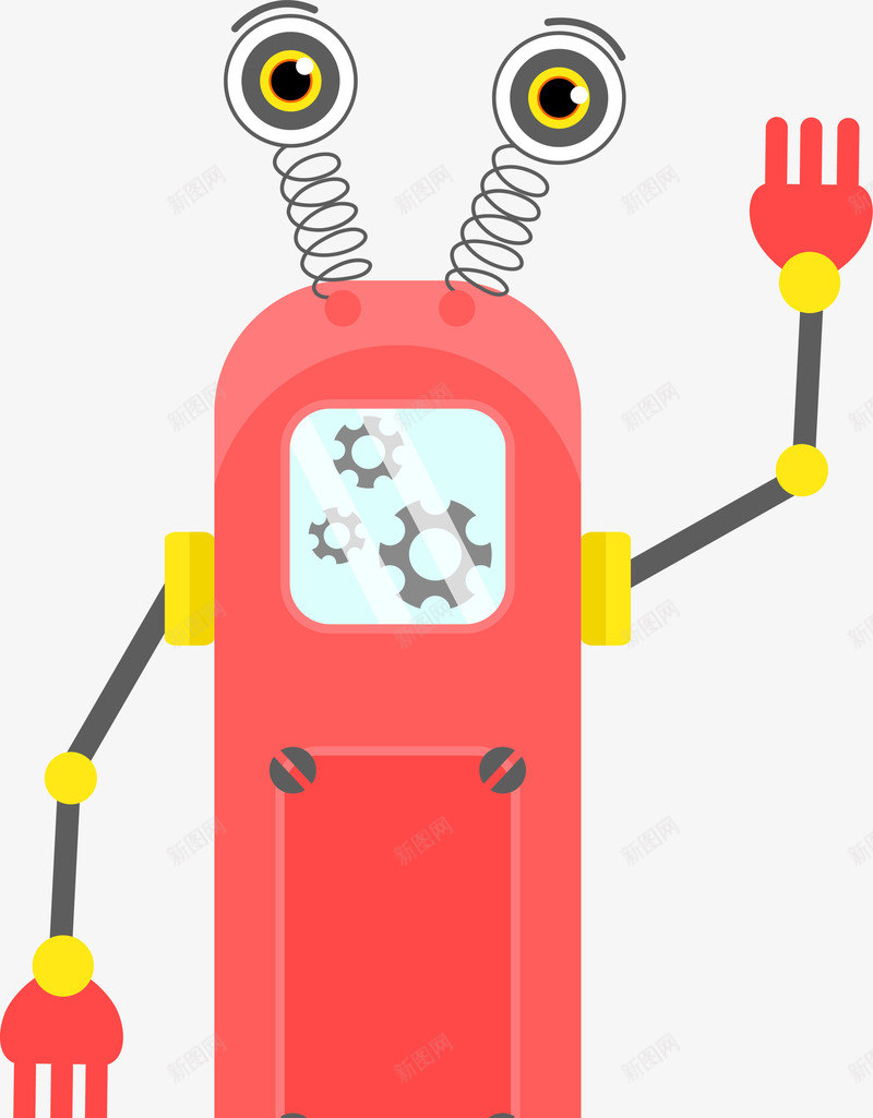红色齿轮机器人png免抠素材_88icon https://88icon.com 智能科技 未来科技 独轮机械 玩具机器人 红色机器人 齿轮机械