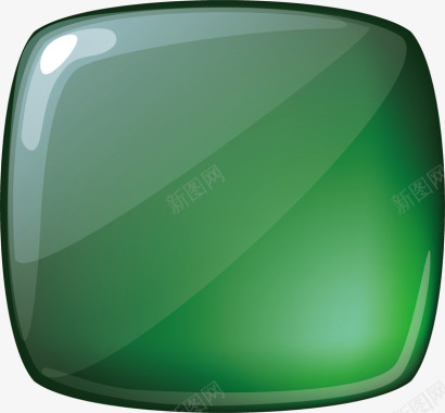 绿色方形水晶按钮图标图标