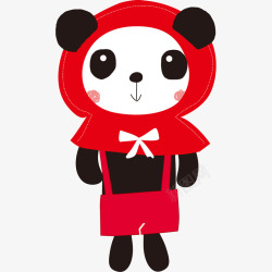 穿红衣服的熊猫素材