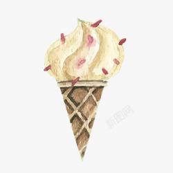 卡通点缀的冰淇淋矢量图素材