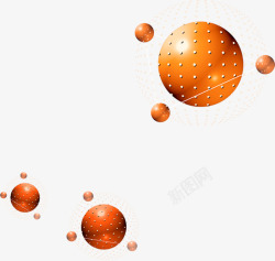 橙色凸起圆球国庆素材