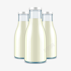 三瓶牛奶矢量图素材