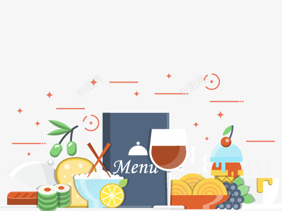 menu矢量图eps免抠素材_88icon https://88icon.com menu 寿司 柠檬 米饭 红酒 荔枝 葡萄 矢量图