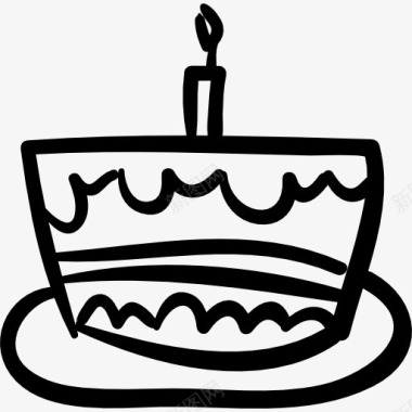 生日蛋糕手绘庆典食品图标图标