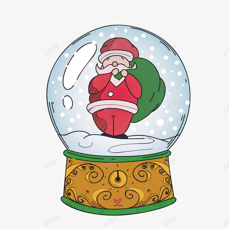 透明蓝玻璃球里圣诞老人png免抠素材_88icon https://88icon.com 下雪 卡通 圣诞老人 圣诞节 手绘 玻璃球 礼物袋 透明