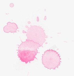 淡粉色墨迹效果元素素材