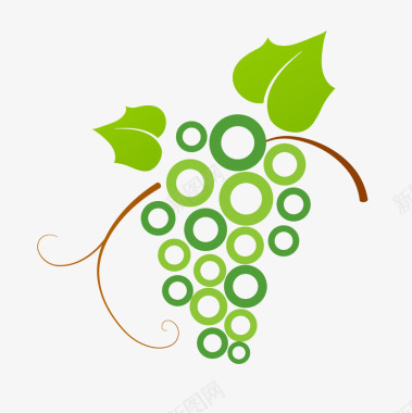 绿色清新葡萄logo图标图标