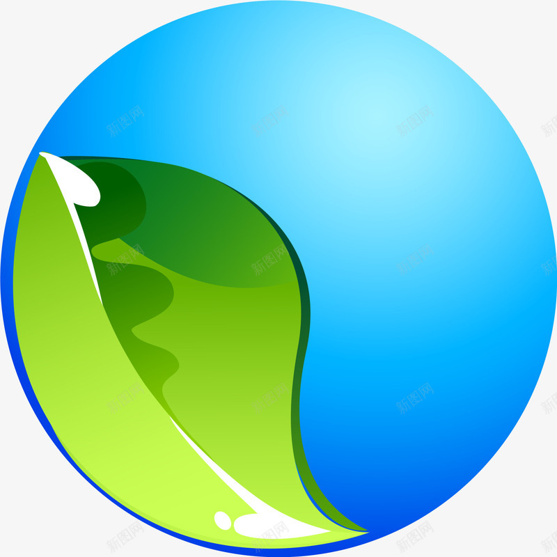 大自然绿色环保叶子png免抠素材_88icon https://88icon.com 大自然 爱护环境 环保叶子 绿色叶子 蓝色圆球 质感