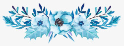 手绘创意蓝色小花海报素材
