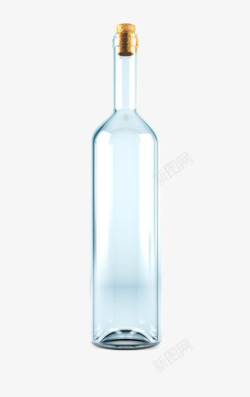 一个塞着木塞的透明玻璃瓶素材