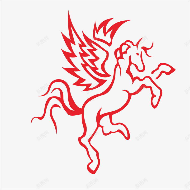 天马png免抠素材_88icon https://88icon.com 图案 翅膀 飞马 龙 龙图 龙身
