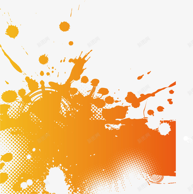 彩色喷墨矢量图ai免抠素材_88icon https://88icon.com 创意 喷墨 墨迹 墨迹背景 彩色 橙色 矢量图