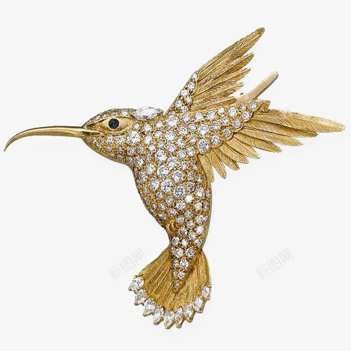 翠鸟镶钻png免抠素材_88icon https://88icon.com 纯金 翅膀 飞翔