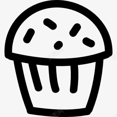 烧鸭食品蛋糕的手绘甜点图标图标