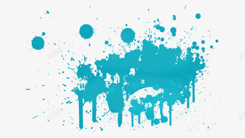 飞溅蓝色的笔刷图案png免抠素材_88icon https://88icon.com 双十二 电商设计 笔刷图案 蓝色 飞溅