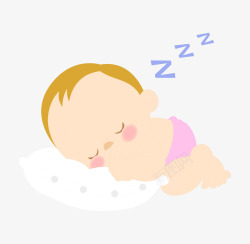 睡觉的小宝宝手绘图素材