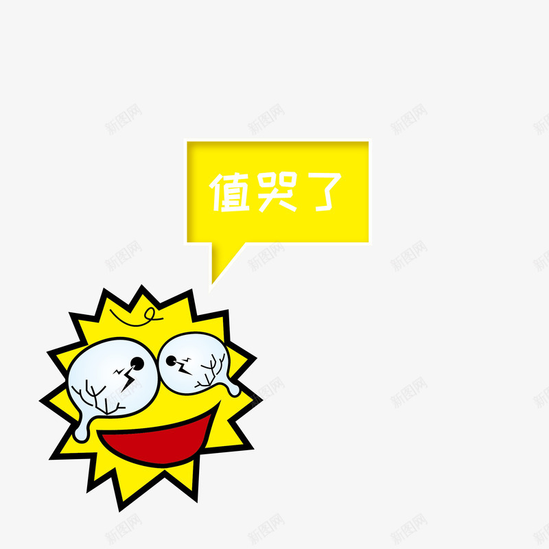 爆炸表情值哭了黄色对话框png免抠素材_88icon https://88icon.com 值哭了 卡通手绘 哭泣 爆炸表情 黄色对话框