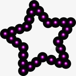 紫色圆球组成五角星素材