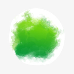绿色水彩渲染墨迹素材
