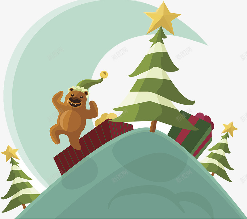 圣诞节森林插画png免抠素材_88icon https://88icon.com 下雪 五角星 促销 圣诞礼物 圣诞老人 圣诞节 寒冷 小熊 幽默漫画 广告设计 标签牌 森林 海报设计 缤纷 装饰品 雪花