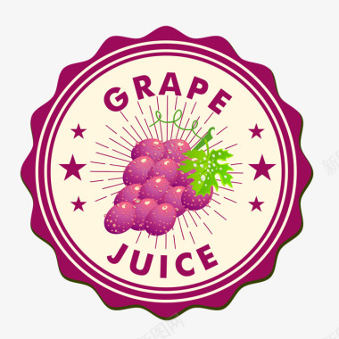 韩国果汁手绘卡通葡萄汁图标图标
