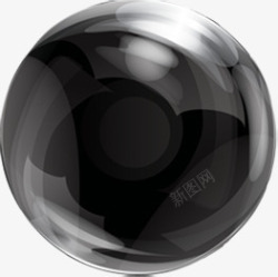 黑色手绘圆形亮光圆球素材