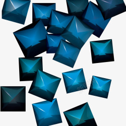 蓝色玻璃方块矢量图素材