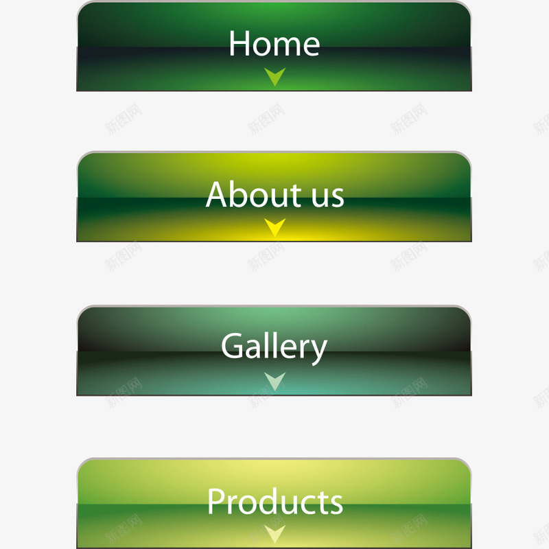 绿色调按钮矢量图eps免抠素材_88icon https://88icon.com 导航 按钮 绿色 矢量图