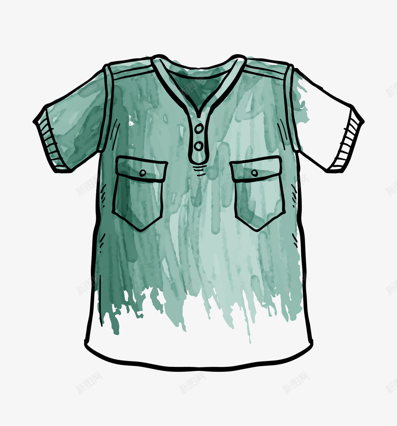 绿色颜料简笔画衣服png免抠素材_88icon https://88icon.com 上衣 服装 服饰 水墨图 涂料 短袖 绿色颜料