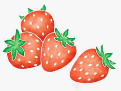 水彩可爱水果插图新鲜草莓素材