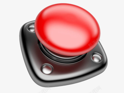 卡通红色按钮图标图标