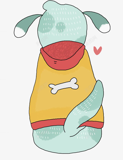 小狗背影png免抠素材_88icon https://88icon.com 卡通 印花 可爱 宠物 小狗 尾巴 手绘 爱心 狗背影 耳朵 骨头