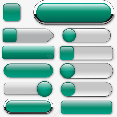 绿色金属按钮套图图标图标