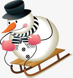 雪人滑雪围巾冬天素材