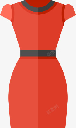 红色卡通裙子素材