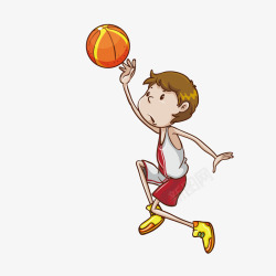 卡通小人篮球运动插画矢量图素材