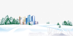 城市雪景图素材